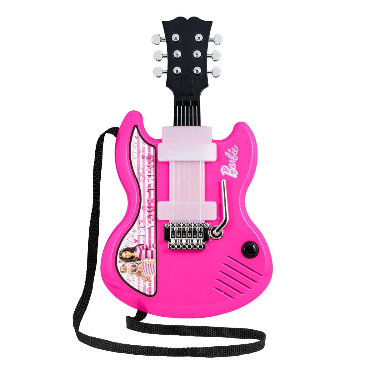 eKids Barbie Sing & Strum Guitar Ηλεκτρική Κιθάρα Karaoke για παιδιά με ενσωματωμένη μουσική, Sound Effects (BE-632) (Μωβ/Λευκό)
