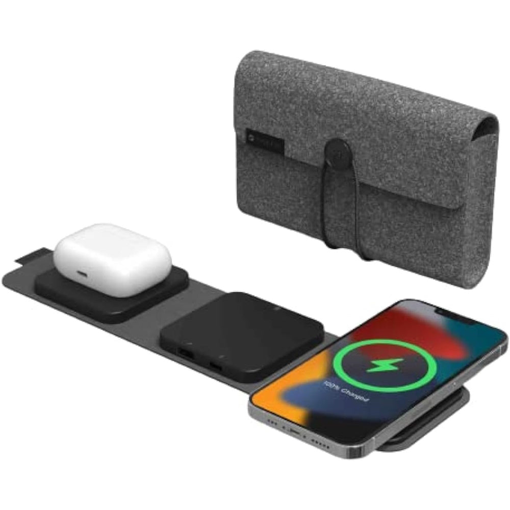 Mophie 2-In-1 Snap+ Travel Charger With Snap Adapter Μαγνητικός Πολυφορτιστής Ταξιδίου Ισχύος 15W Σε Χρώμα Μαύρο/Γκρι – Θήκη για κινητό από το PhoneBazaar.gr