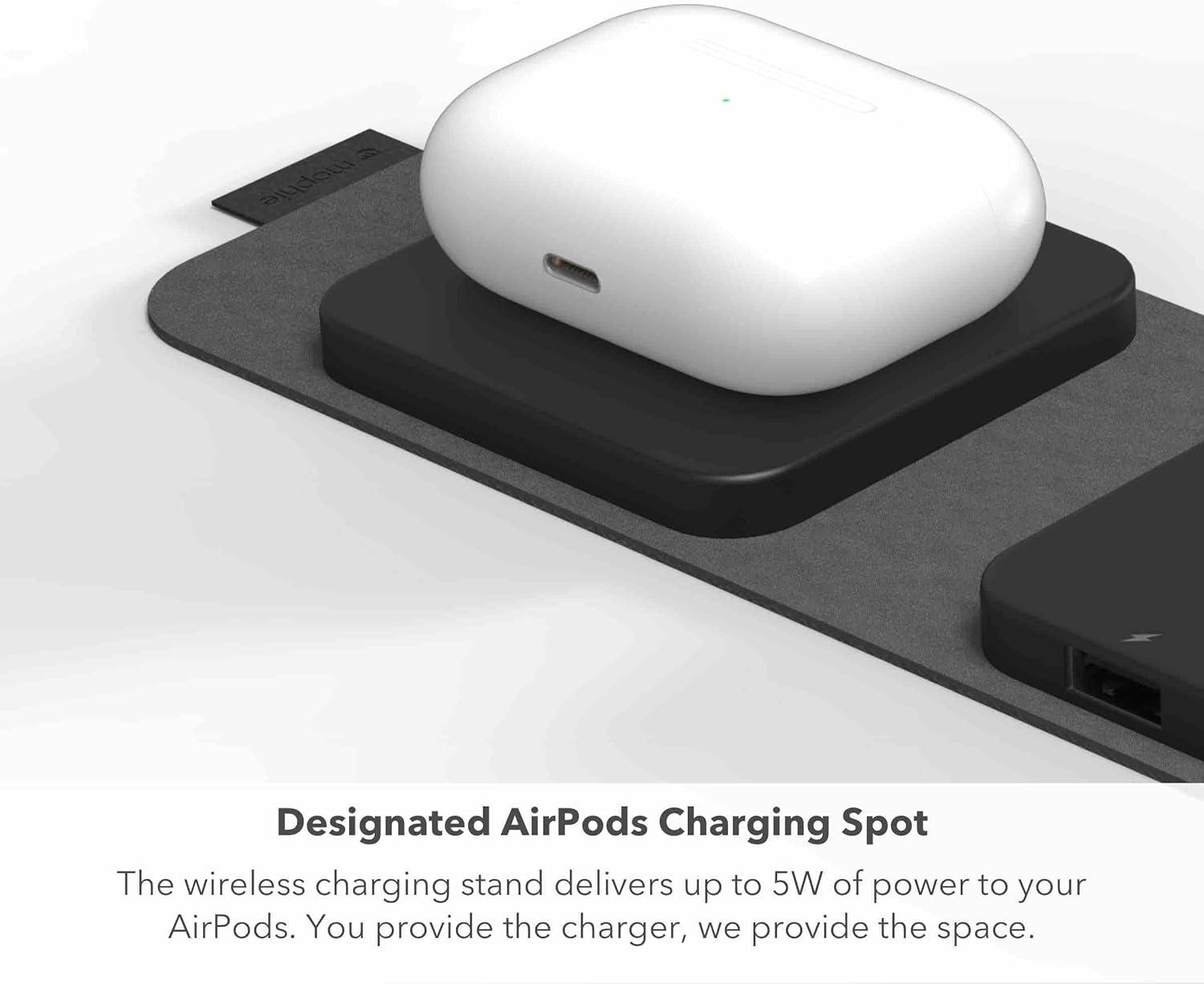 Mophie 2-in-1 Snap+ Travel Charger with Snap Adapter Μαγνητικός πολυφορτιστής ταξιδίου ισχύος 15W σε χρώμα μαύρο/γκρι