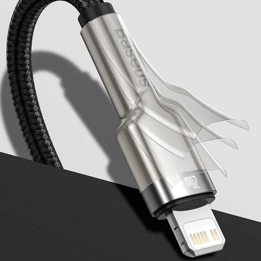 Baseus - Data Cable Cafule Series Metal (CALJK-01) - USB to Lightning, 2.4A, 480Mbps, 25cm - Black