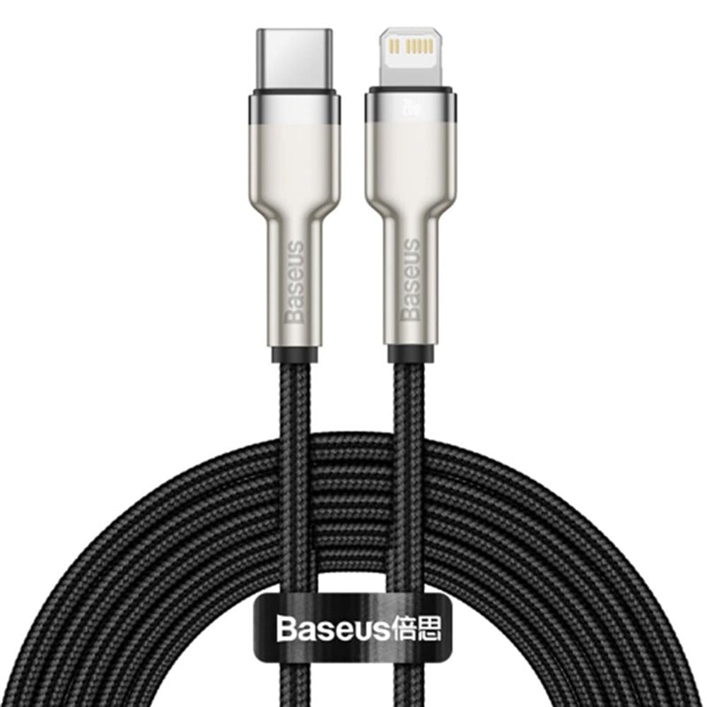 Baseus - Data Cable Cafule Series Metal (CATLJK-01) - Type-C to Lightning, 20W, 25cm - Black