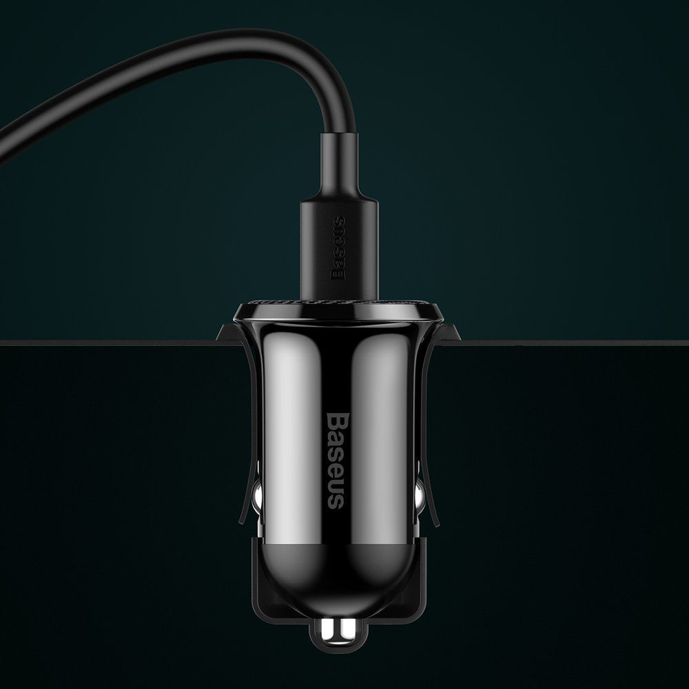 Baseus - Car Charger (CCALLP-01) - 2x USB, Mini Appearance, 4.8A - Black