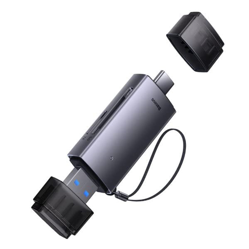 Baseus - Card Reader Lite Series (WKQX060113) - USB, Type-C 3.0 to MicroSD, SD Card - Gray