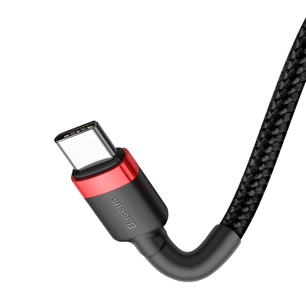 Baseus - Data Cable Cafule (CATKLF-H91) - Type-C to Type-C, Fast Charging, 60W, 20V, 3A, 2m - Red / Black