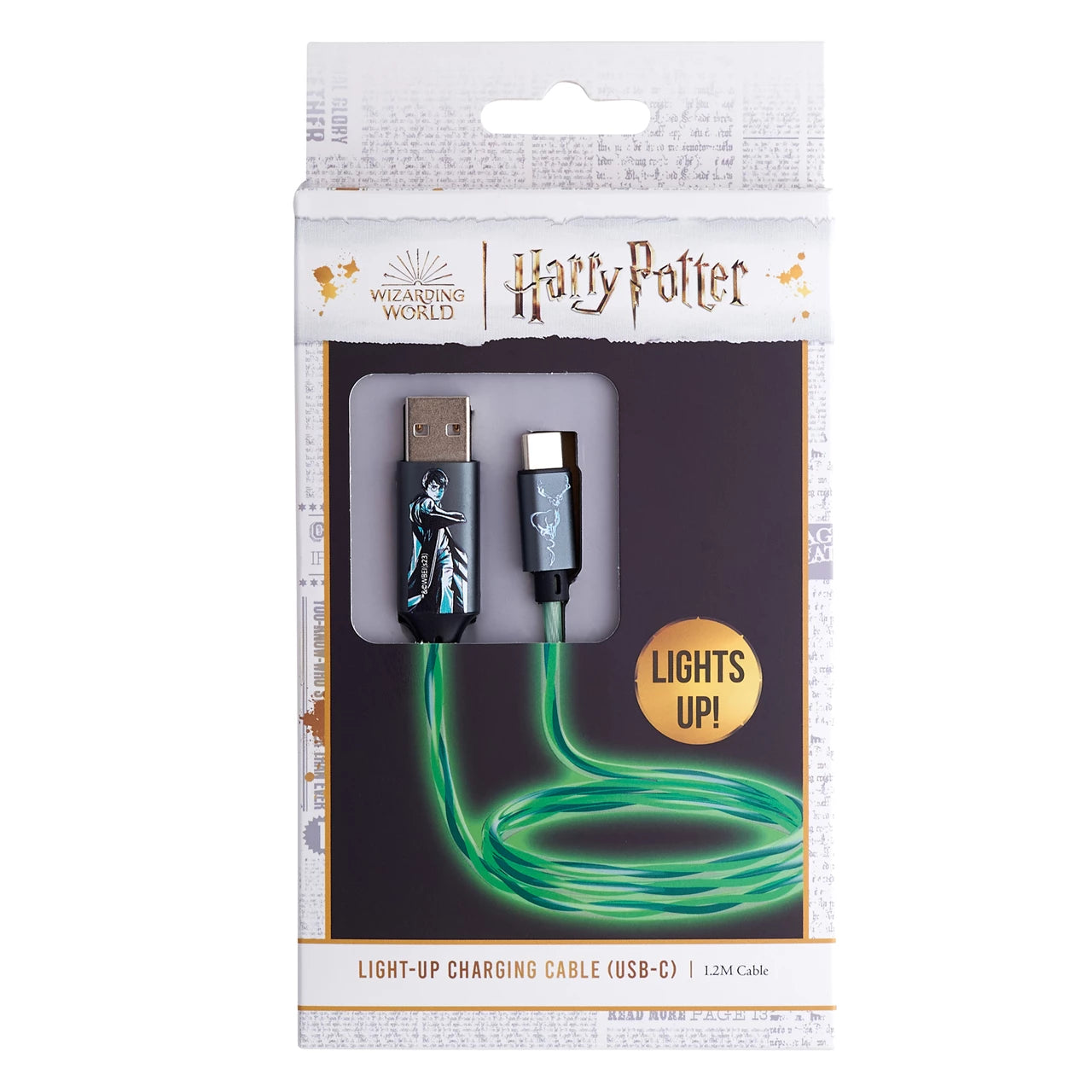 Lazerbuilt Harry Potter Light-Up USB-C Φωτιζόμενο καλώδιο φόρτισης μήκους 1,2 μέτρα (Patronus)