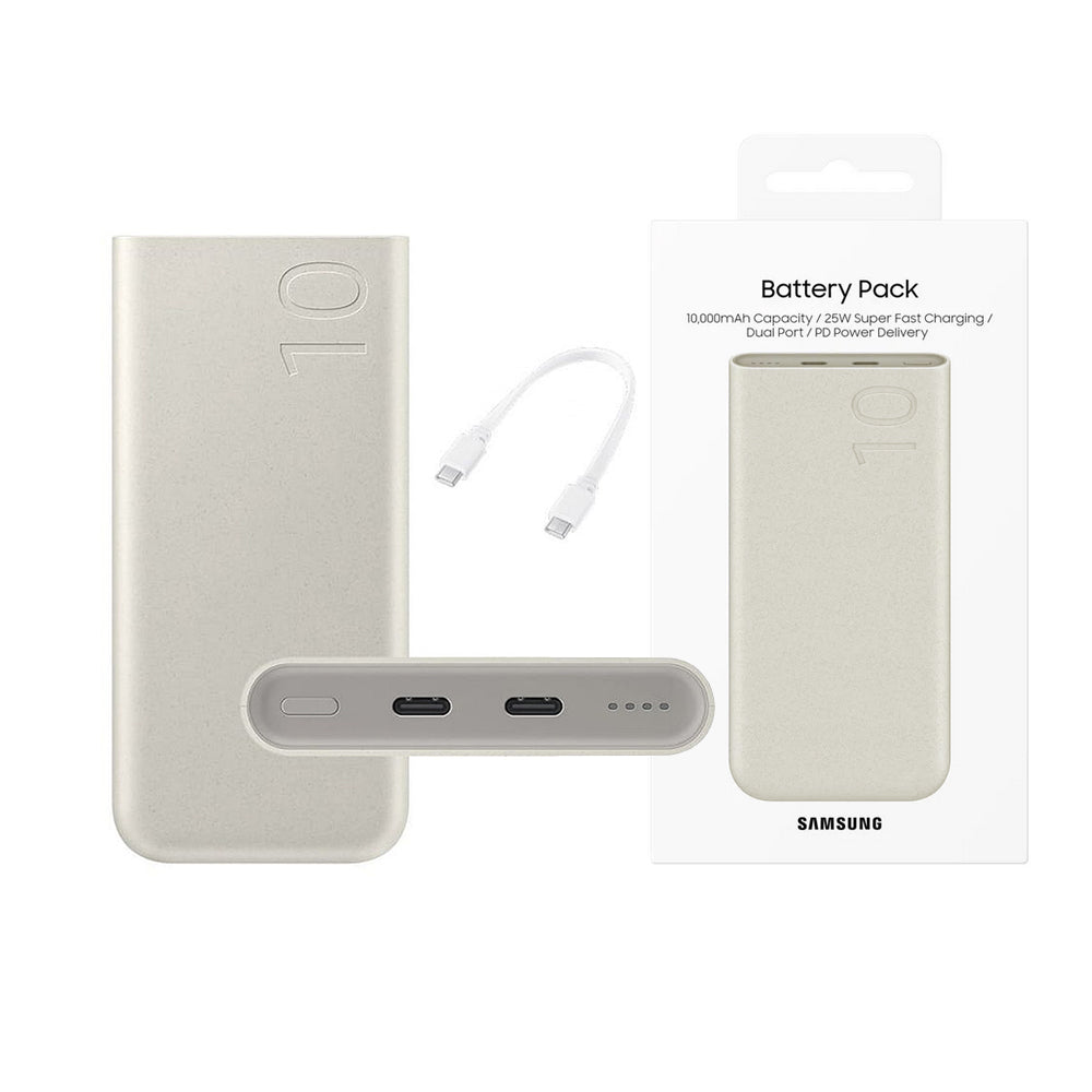 Samsung - Original Power Bank (EB-P3400XUEGEU) - 2x Type-C 25W Super Fast Charging, 10000mAh - Gray (Blister Packing)