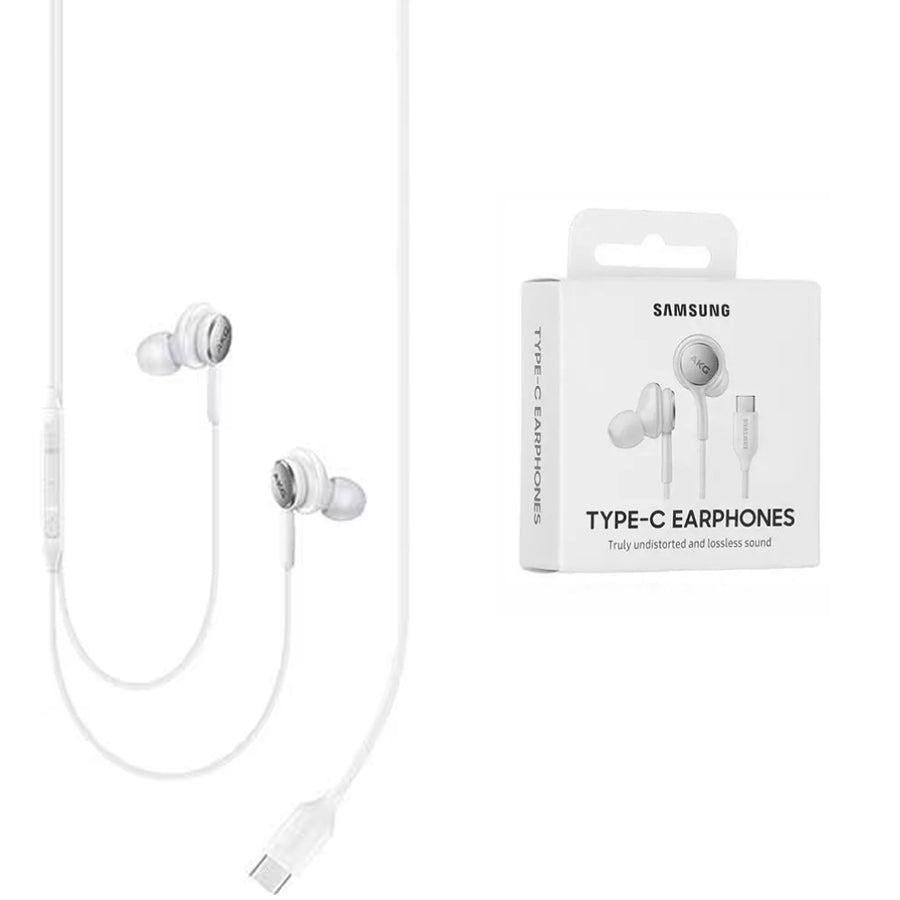 Samsung - Original Stereo Earphones (EO-IC100BWEGEU) - Type-C with Microphone, 1.2m - White (Blister Packing)