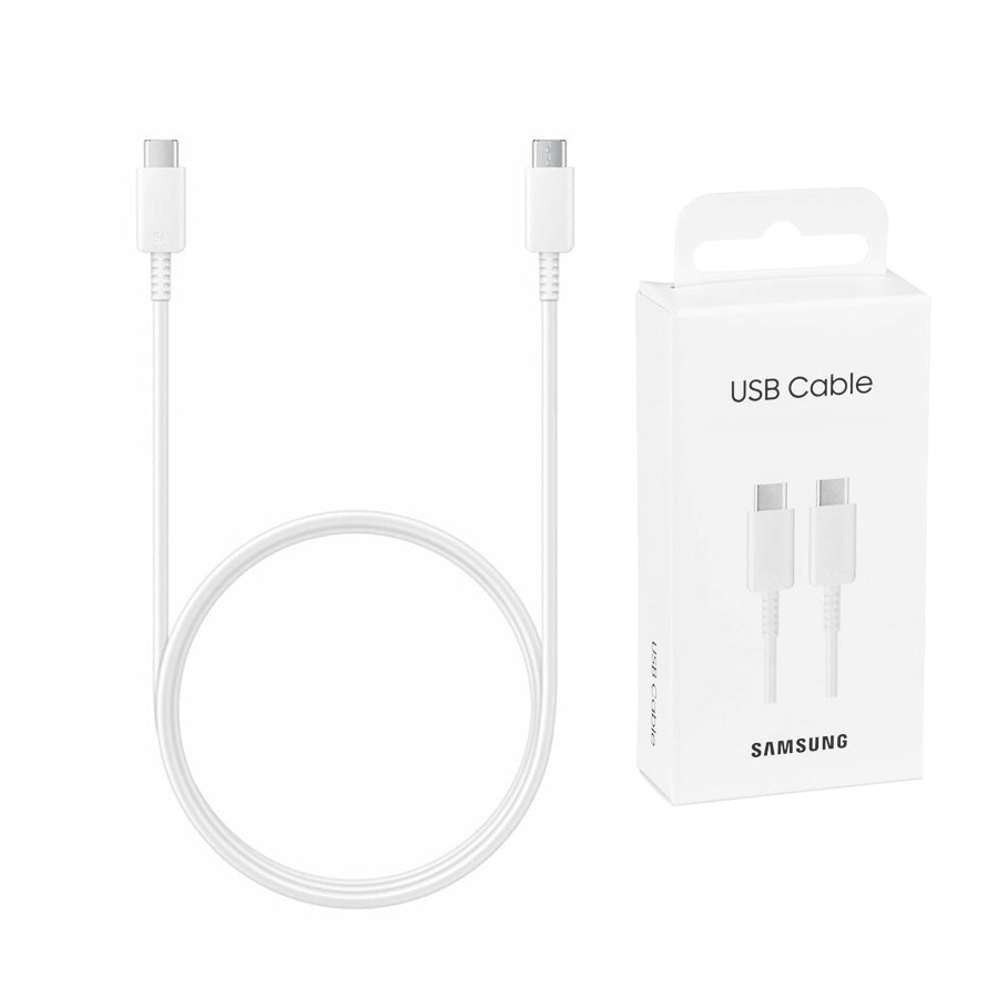 Samsung - Original Data Cable (EP-DA705BWEGWW) - USB-C to Type-C Fast Charging 3A, 1m - White (Blister Packing)