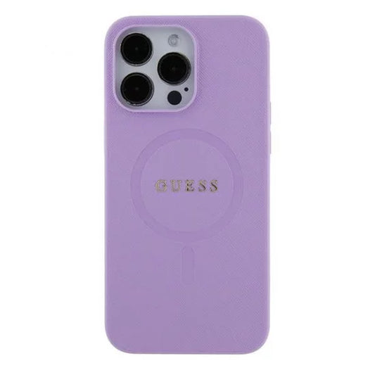 Guess Magsafe “Saffiano Collection" Hard Case Θήκη Προστασίας Από Δερματίνη – Iphone 16  (Μωβ – Guhmp16Spsahmcu) – Θήκη για κινητό από το PhoneBazaar.gr