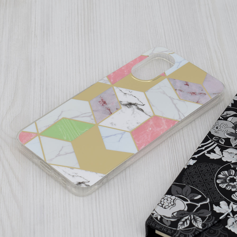 Techsuit - Marble Series - Oppo A17 - Purple Hex