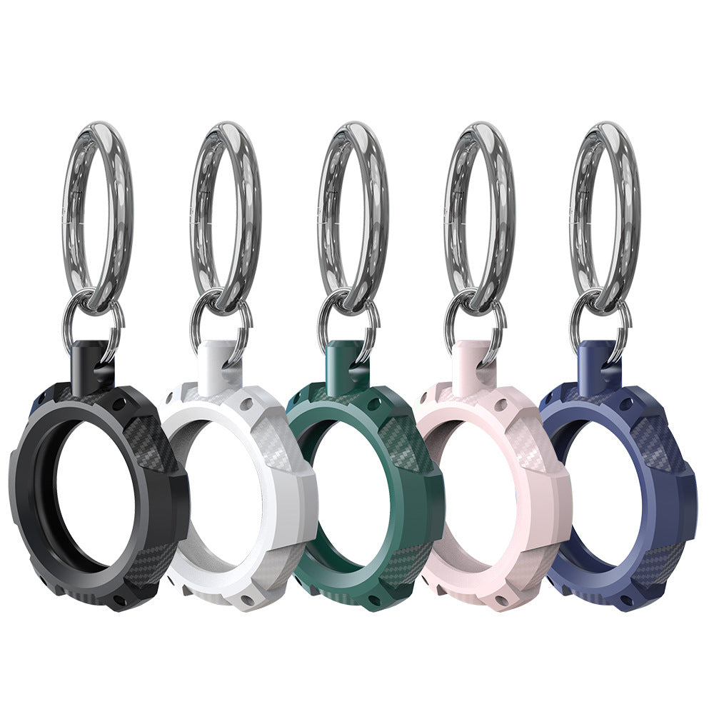 Techsuit - Rugged Armor Pro Secure Holder (RSH1) - Apple AirTag Case, with Metal Ring - Black