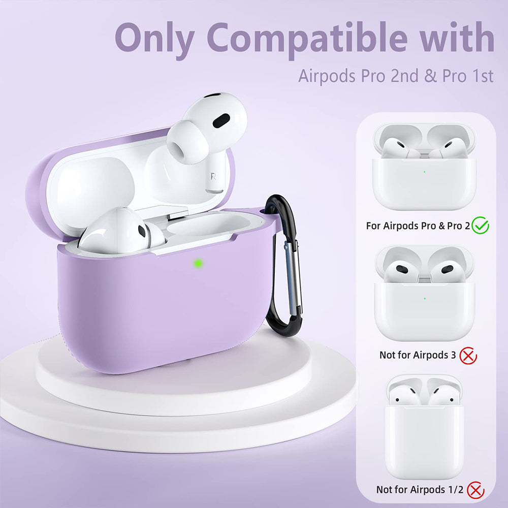 Techsuit - Silicone Case - for AirPods Pro 1 / 2, Smooth Ultrathin Material - Purple