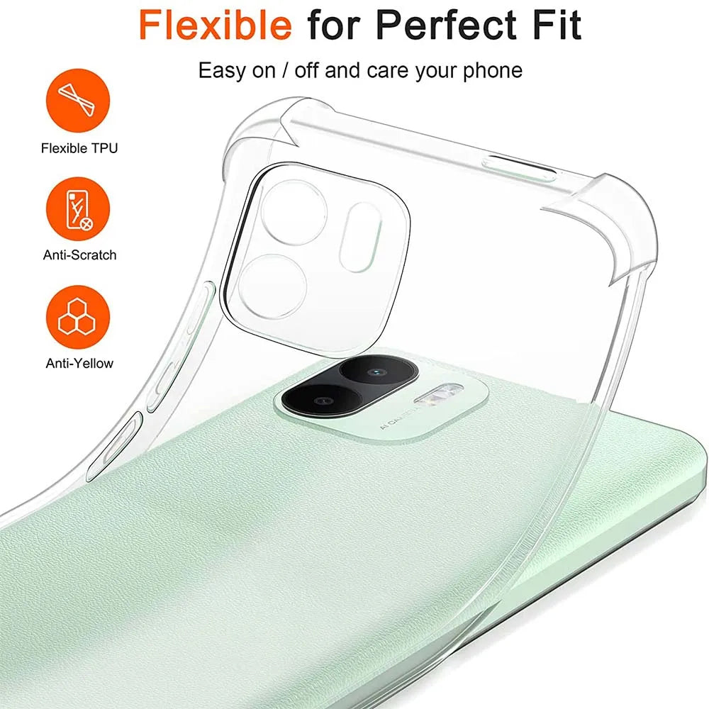 Techsuit - Shockproof Clear Silicone - Xiaomi Redmi A1 / A2 - Clear