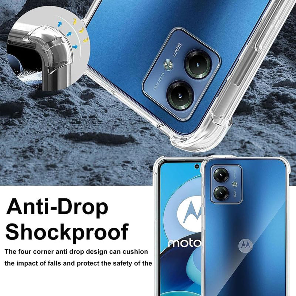 Techsuit - Shockproof Clear Silicone - Motorola Moto G54 - Clear