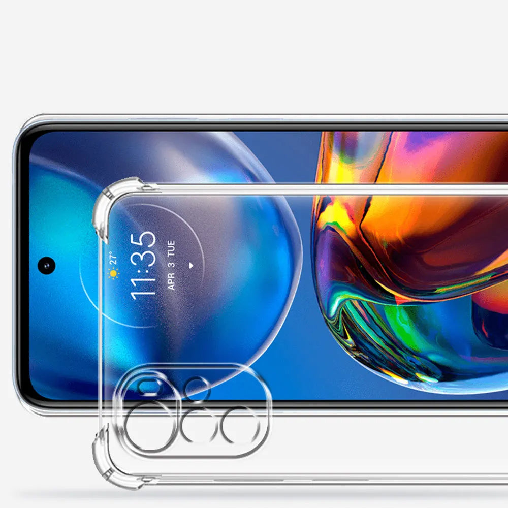 Techsuit - Shockproof Clear Silicone - Motorola Moto E32 / Moto E32s - Clear