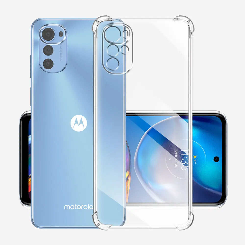 Techsuit - Shockproof Clear Silicone - Motorola Moto E32 / Moto E32s - Clear