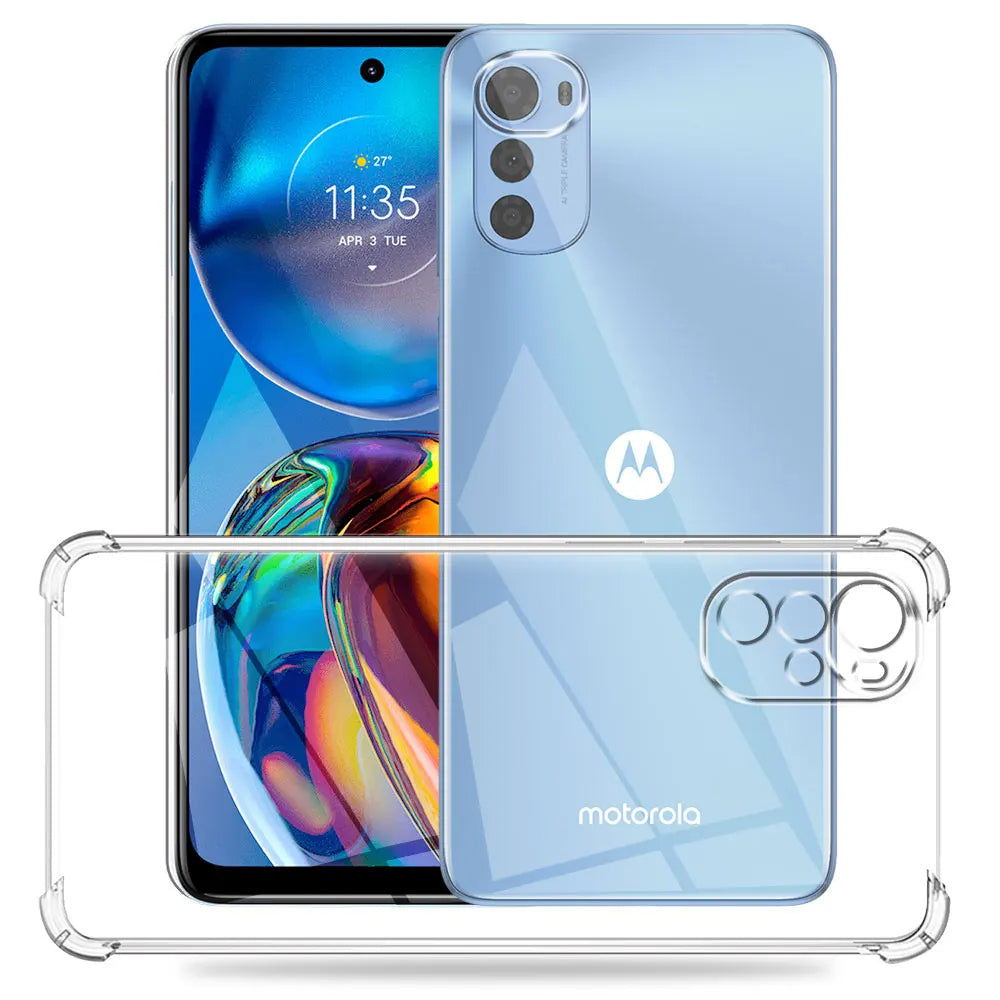 Techsuit - Shockproof Clear Silicone - Motorola Moto E32 / Moto E32s - Clear