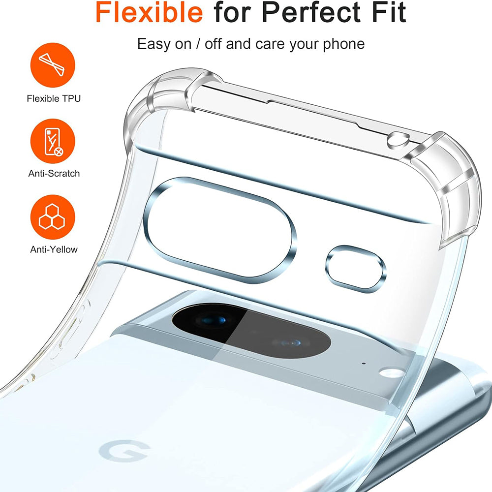 Techsuit - Shockproof Clear Silicone - Google Pixel 8a - Clear