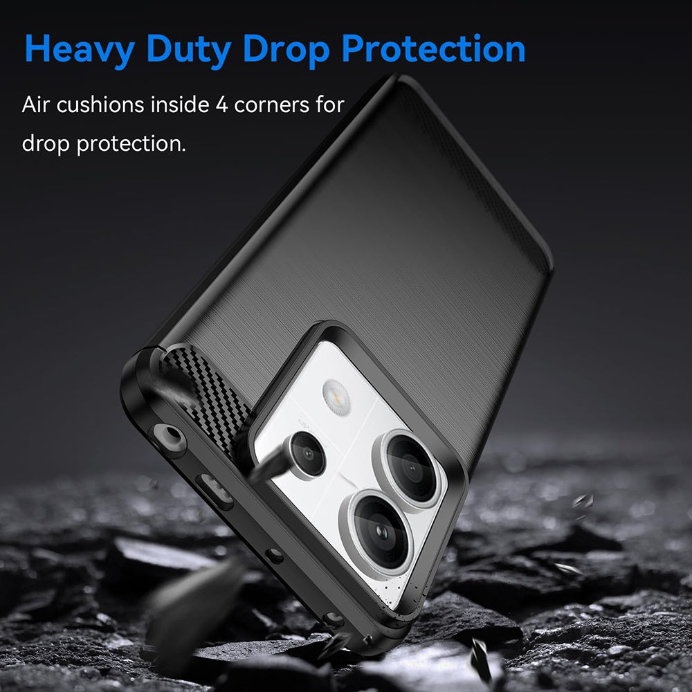 Techsuit - Carbon Silicone - Xiaomi Redmi 13C 4G / Redmi 13C 5G / Poco C65 - Black