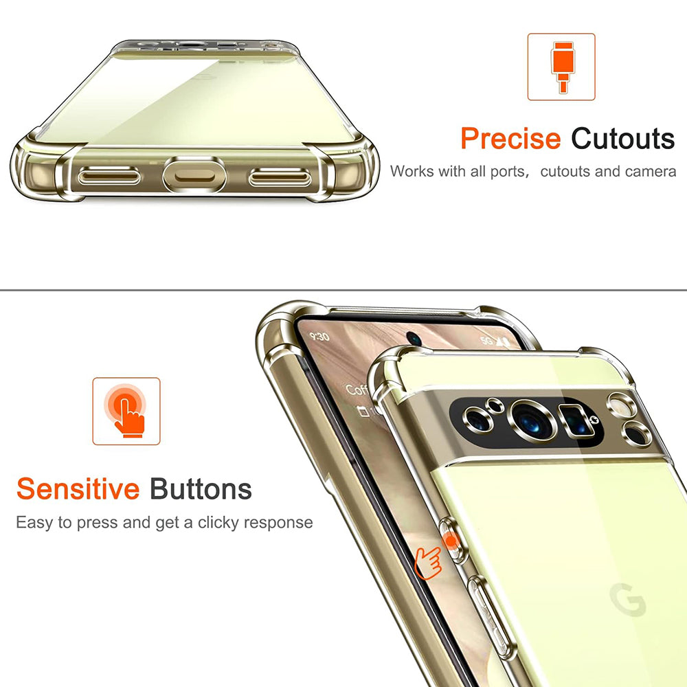 Techsuit - Shockproof Clear Silicone - Google Pixel 8 Pro - Clear