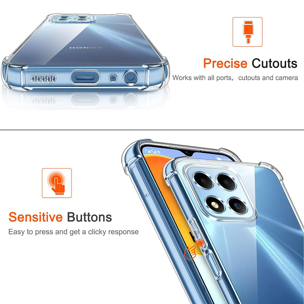 Techsuit - Shockproof Clear Silicone - Honor X6 / X8 5G / 70 Lite - Clear