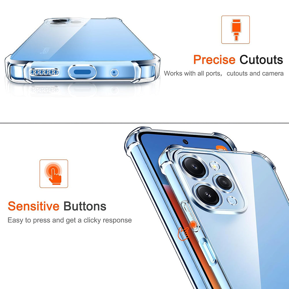 Techsuit - Shockproof Clear Silicone - Xiaomi Redmi 12 4G / 12 5G - Clear