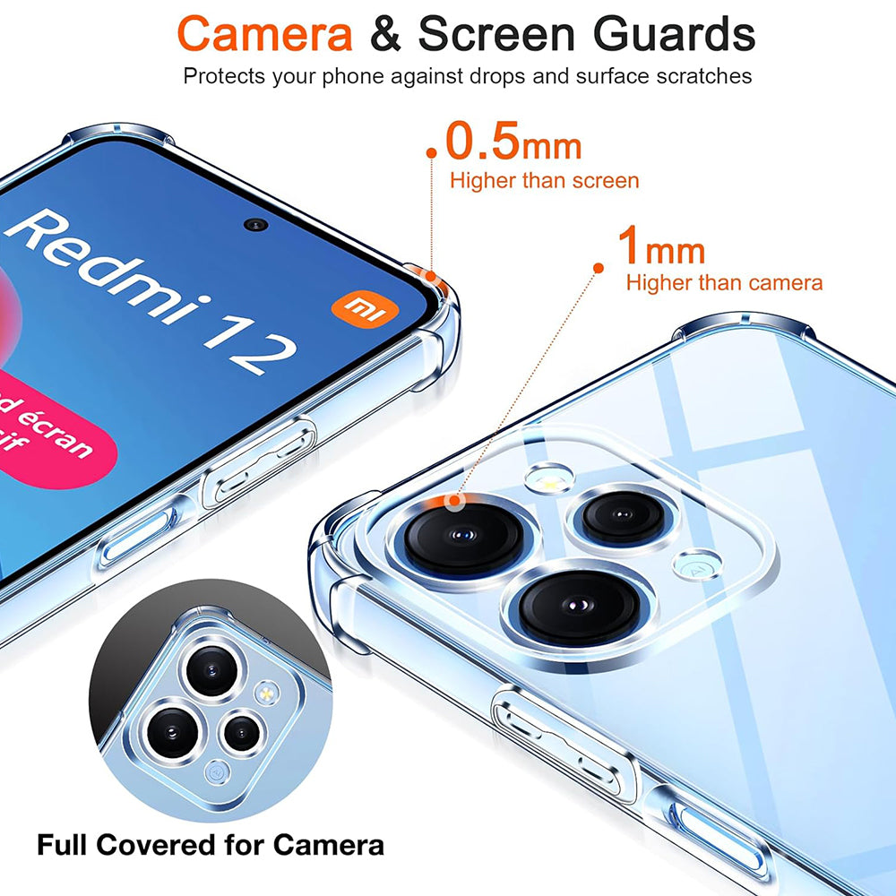 Techsuit - Shockproof Clear Silicone - Xiaomi Redmi 12 4G / 12 5G - Clear
