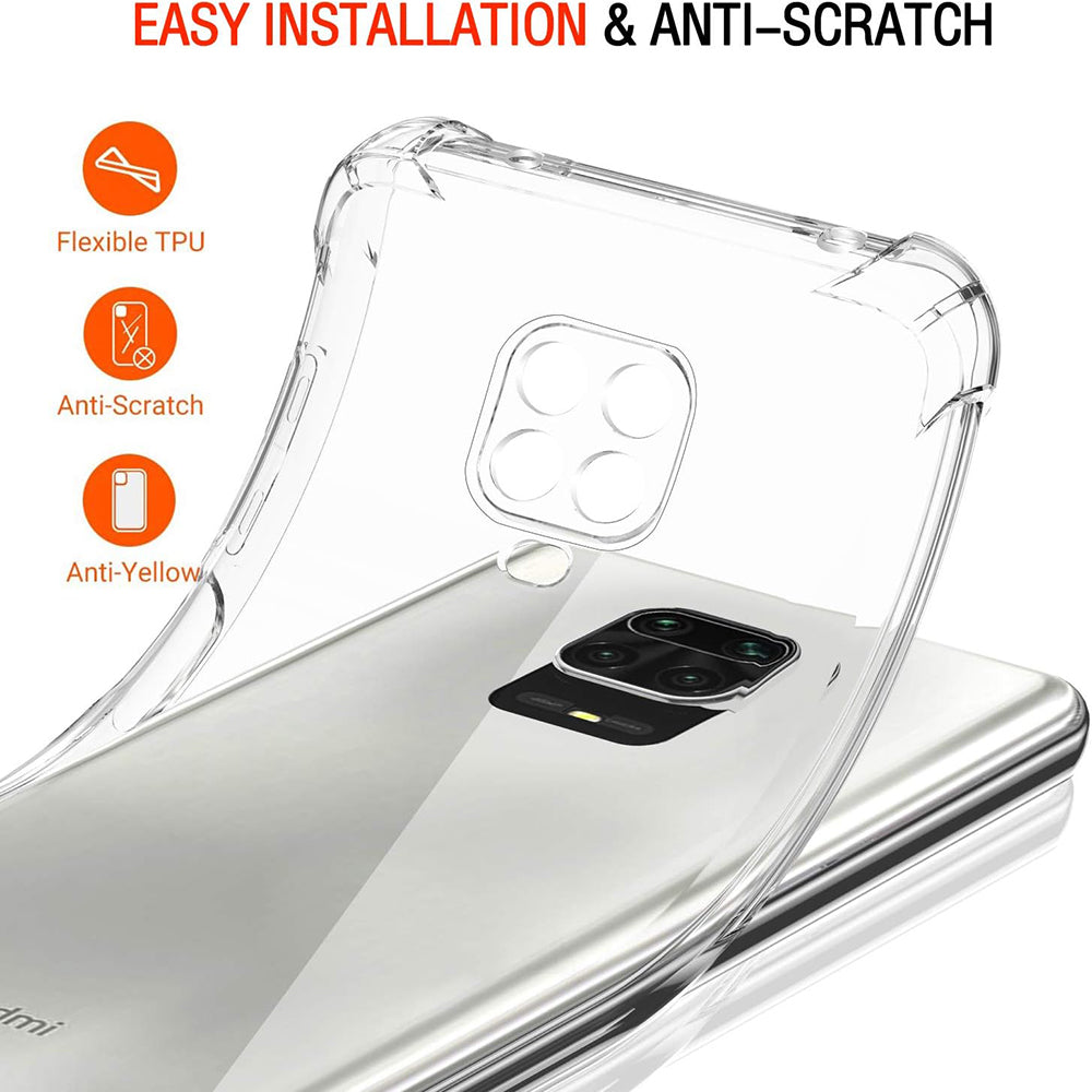 Techsuit - Shockproof Clear Silicone - Xiaomi Redmi Note 9S / Note 9 Pro / Note 9 Pro Max - Clear