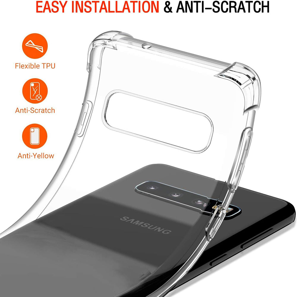 Techsuit - Shockproof Clear Silicone - Galaxy S10 - Clear