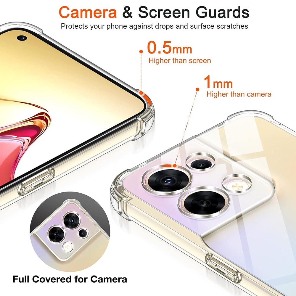 Techsuit - Shockproof Clear Silicone - Oppo Reno8 - Clear