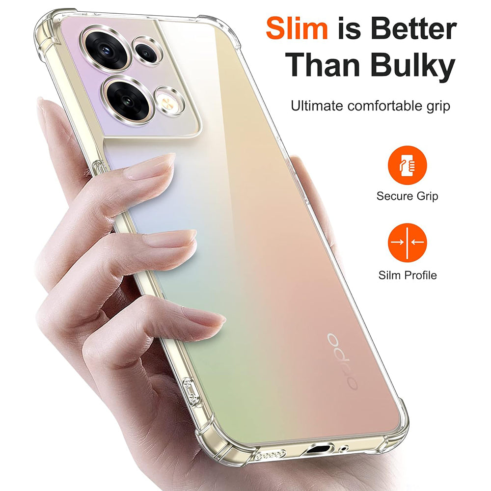 Techsuit - Shockproof Clear Silicone - Oppo Reno8 - Clear