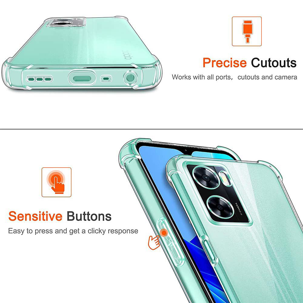 Techsuit - Shockproof Clear Silicone - Oppo A57 4G / A57s / OnePlus Nord N20 SE - Clear