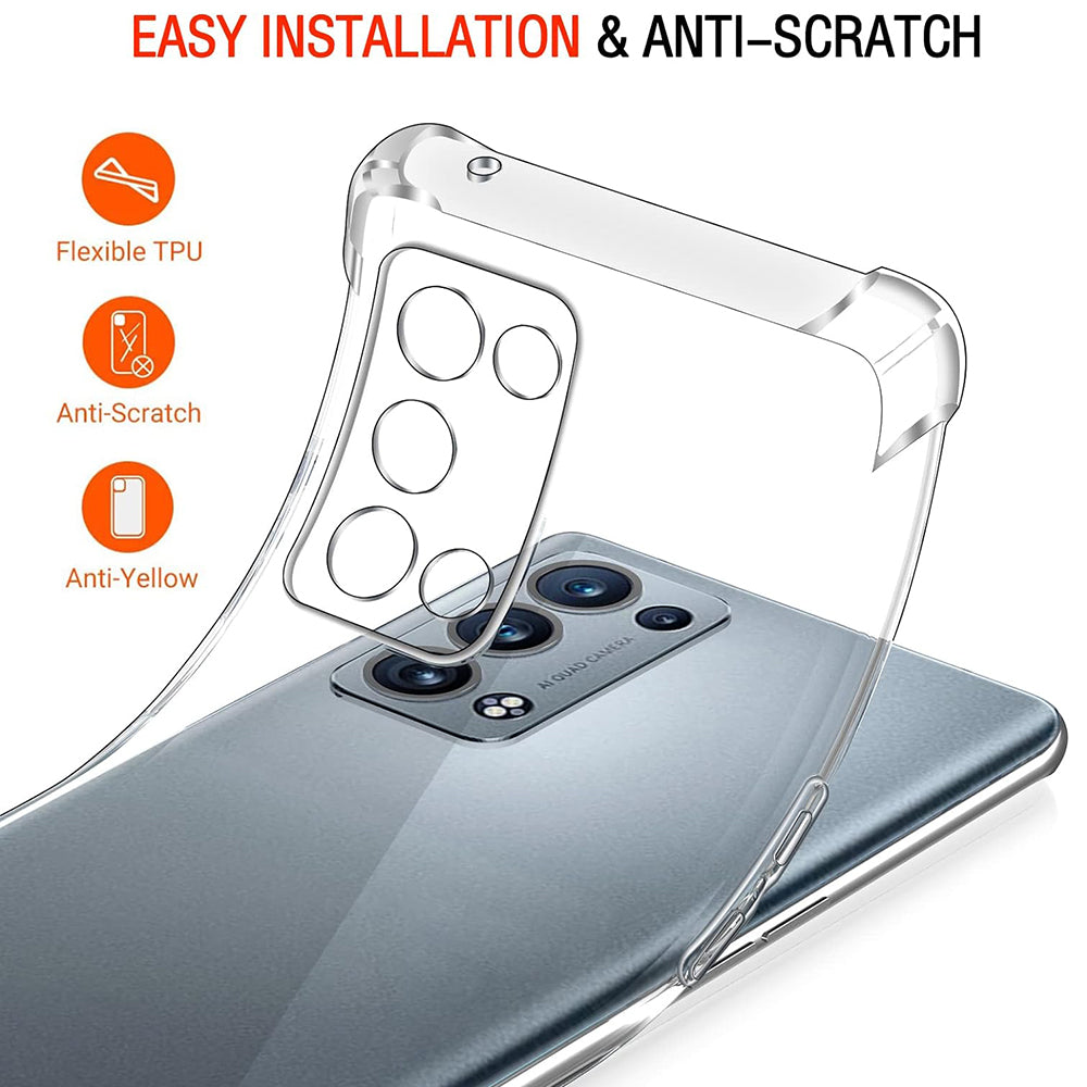 Techsuit - Shockproof Clear Silicone - Oppo Reno6 Pro 5G (Snapdragon) - Clear