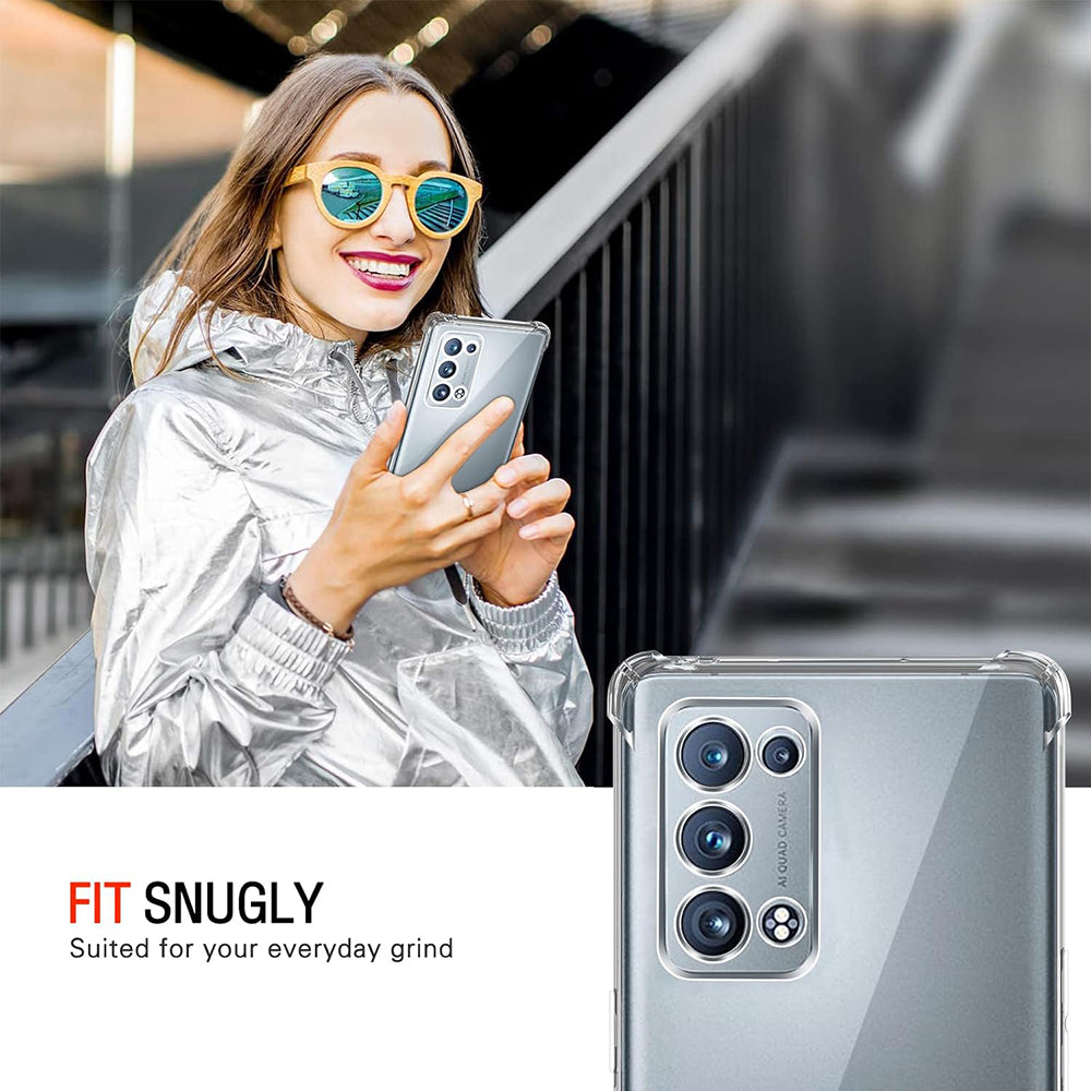 Techsuit - Shockproof Clear Silicone - Oppo Reno6 Pro 5G (Snapdragon) - Clear