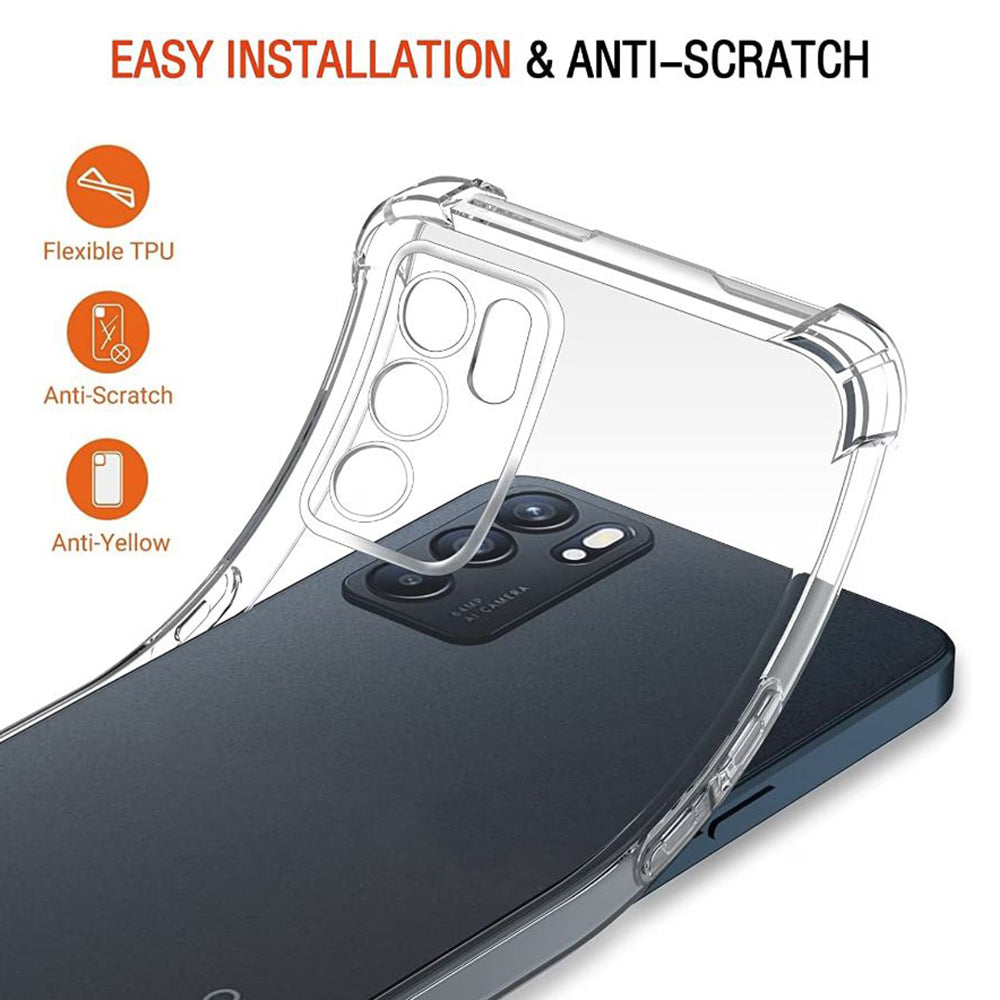 Techsuit - Shockproof Clear Silicone - Oppo Reno6 5G - Clear
