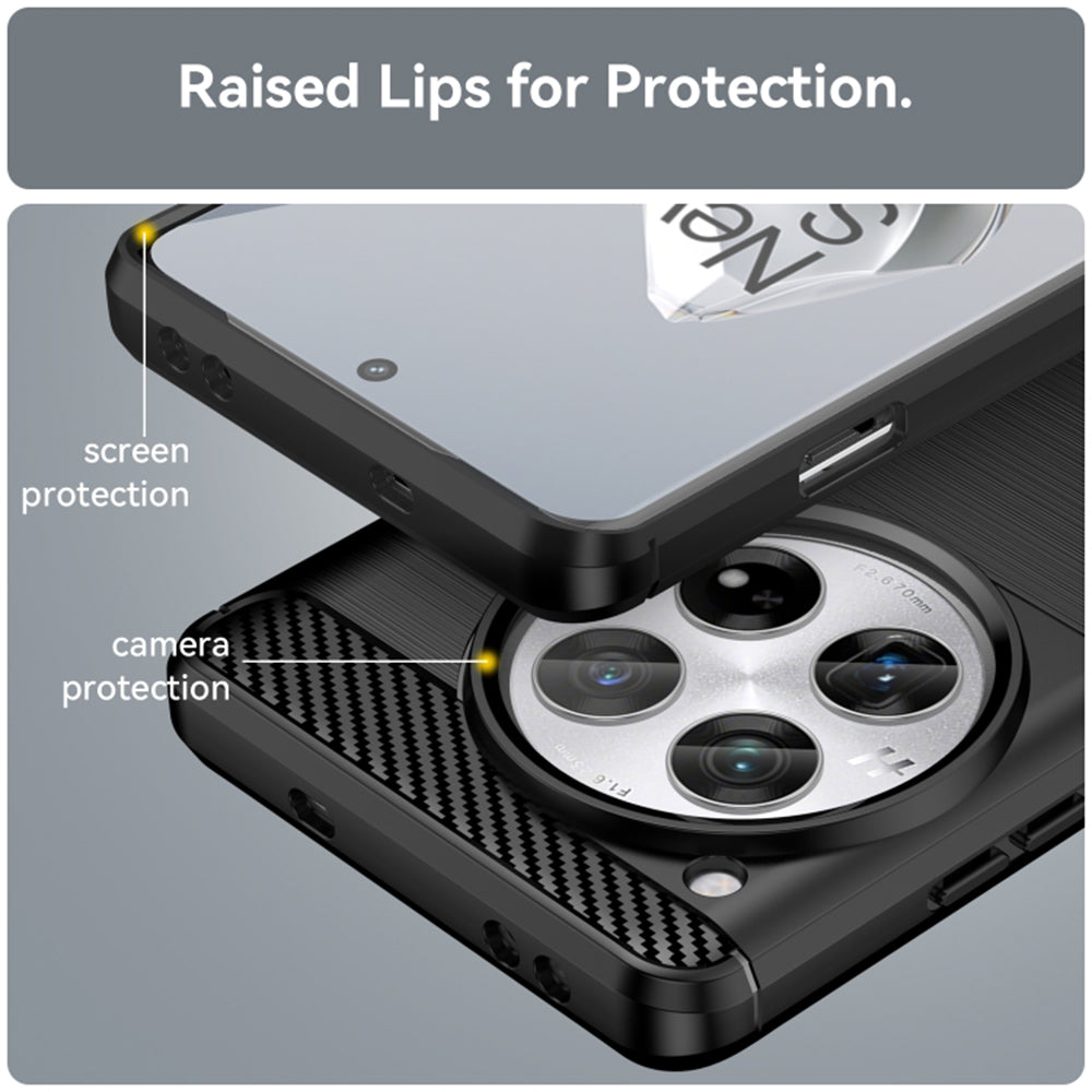 Techsuit - Carbon Silicone - OnePlus 12 - Black