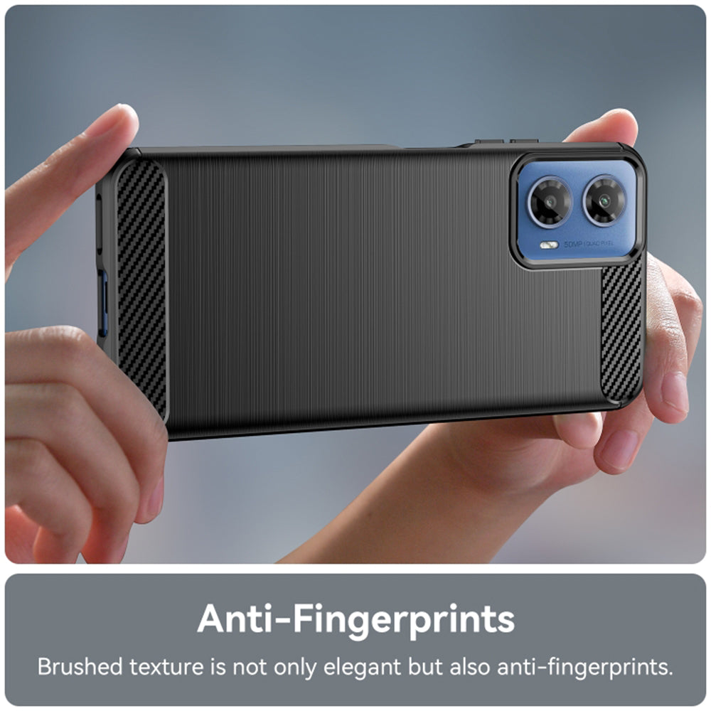 Techsuit - Carbon Silicone - Motorola Moto G04 / Moto G04s / Moto G24 / G24 Power / Moto E14 - Black