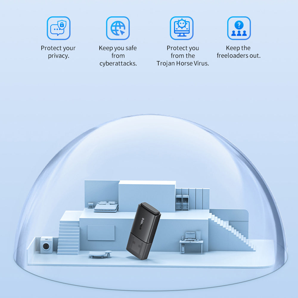 Baseus - Router Wi-Fi FastJoy (B01317600111-04) - Modem 650Mbps, 2.4G/5GHz USB - Black