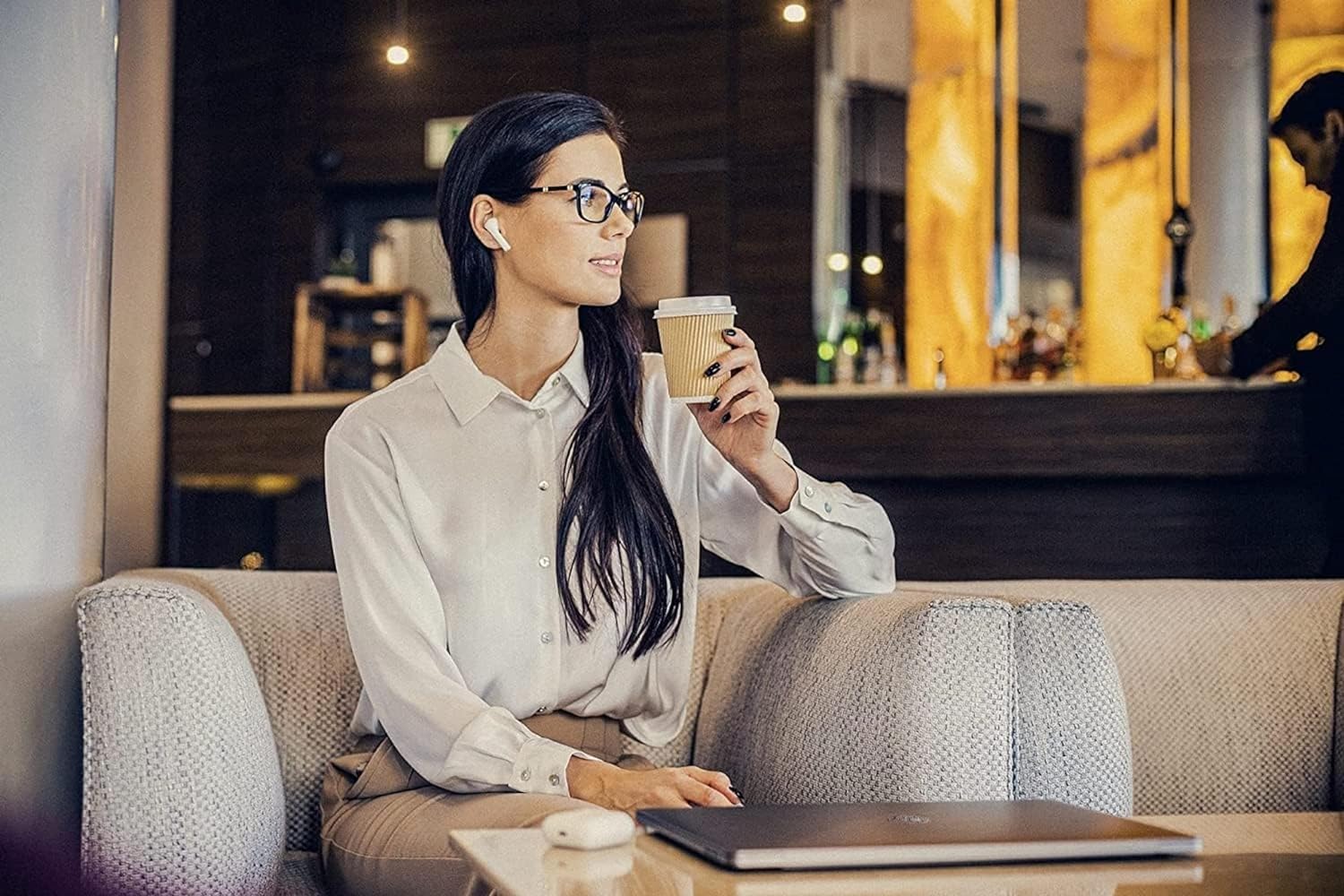 Defunc TRUE TALK Bluetooth 5.2 Ασύρματα True Wireless Ακουστικά με θήκη (λευκό)