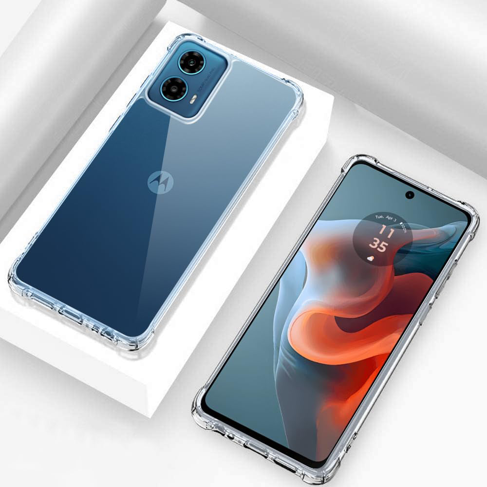 Techsuit - Shockproof Clear Silicone - Motorola Moto G34 / Moto G45 - Clear