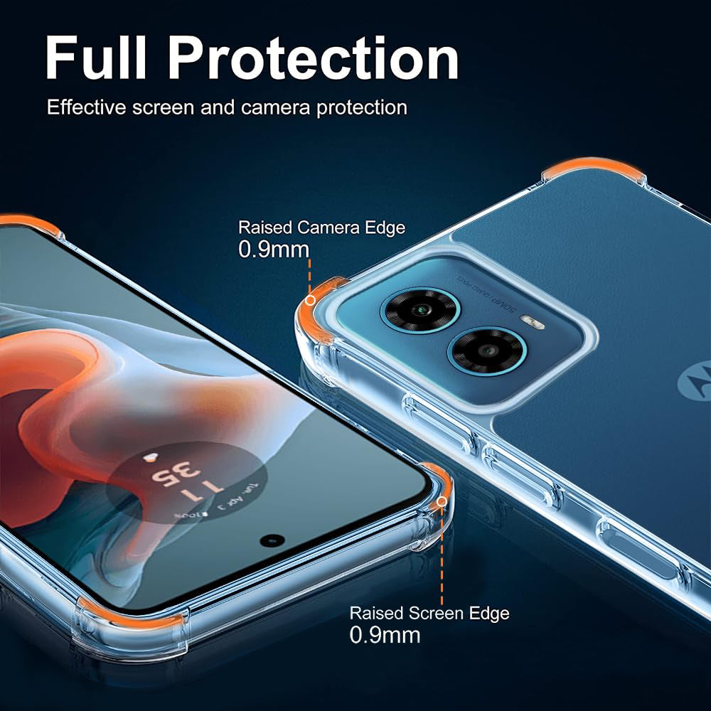 Techsuit - Shockproof Clear Silicone - Motorola Moto G34 / Moto G45 - Clear