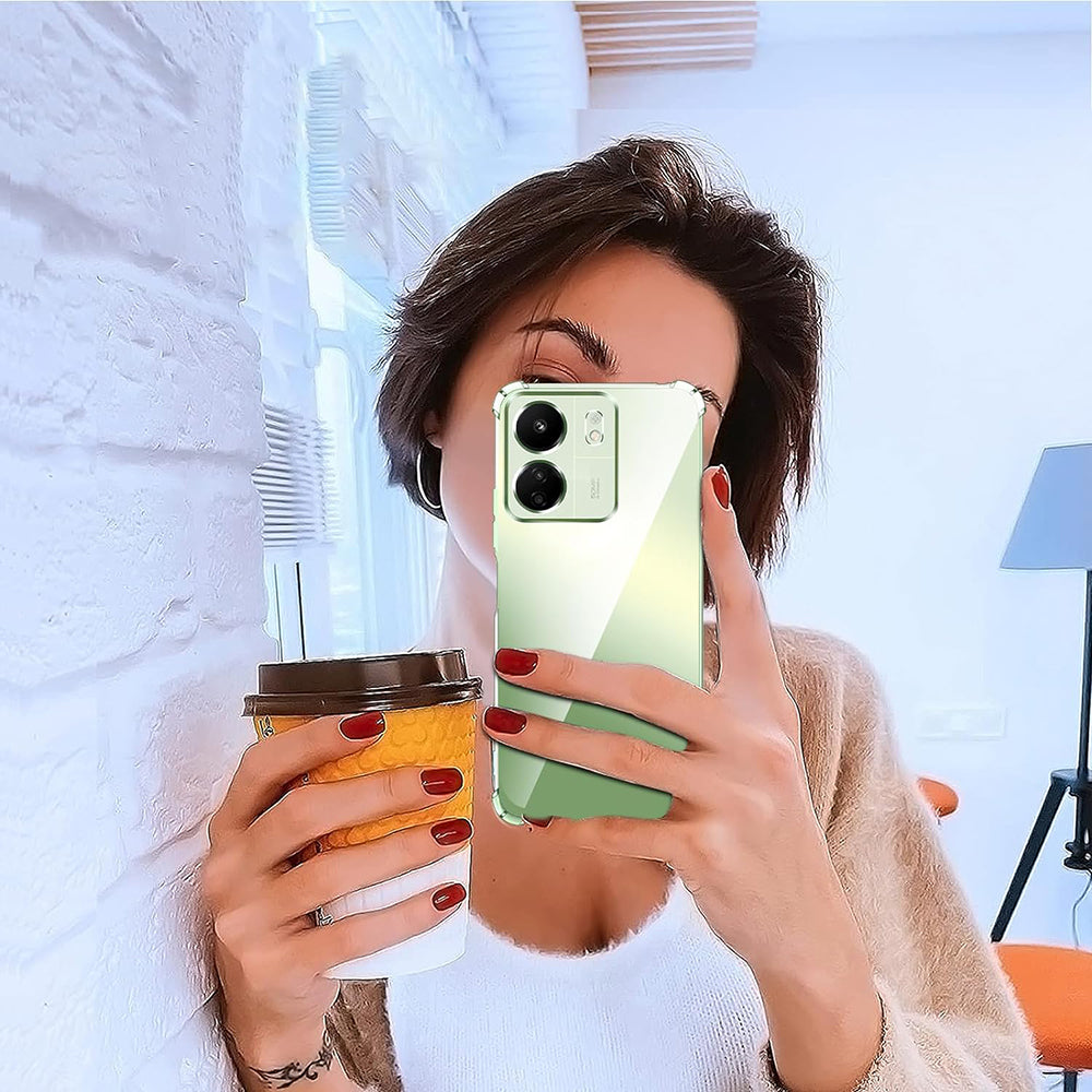 Techsuit - Shockproof Clear Silicone [Camera Protection] - Xiaomi Redmi 13C 4G / Poco C65 - Clear