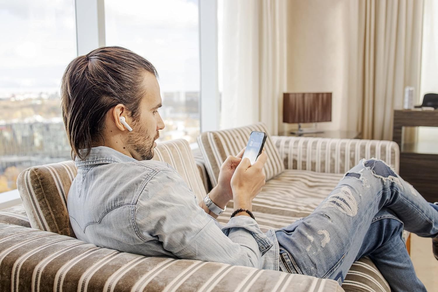 Defunc TRUE ENTERTAINMENT Bluetooth 5.2 Ασύρματα True Wireless Ακουστικά με θήκη (λευκό)