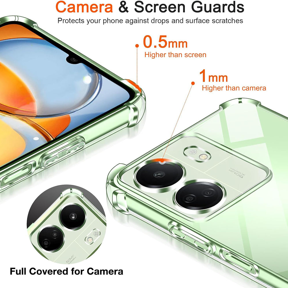 Techsuit - Shockproof Clear Silicone [Camera Protection] - Xiaomi Redmi 13C 4G / Poco C65 - Clear
