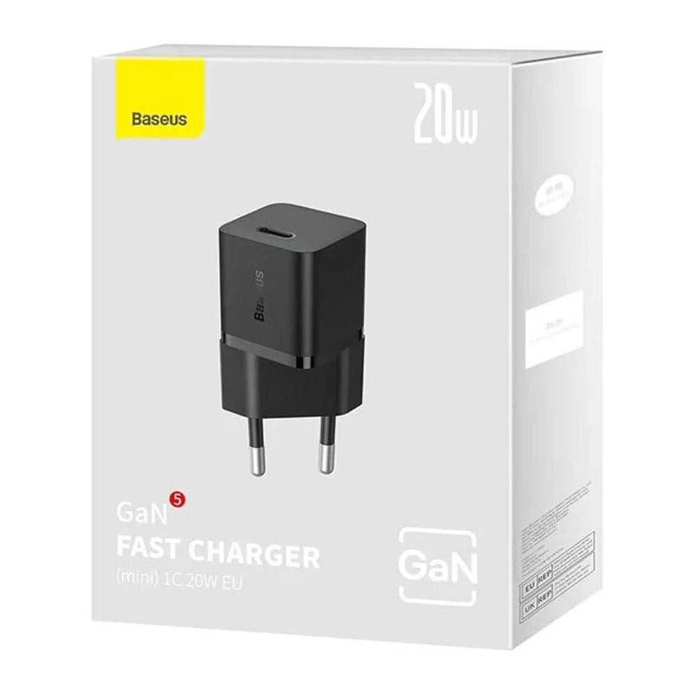 Baseus - Wall Charger (CCGN050102) - GaN, Type-C, Fast Charging, 20W - White