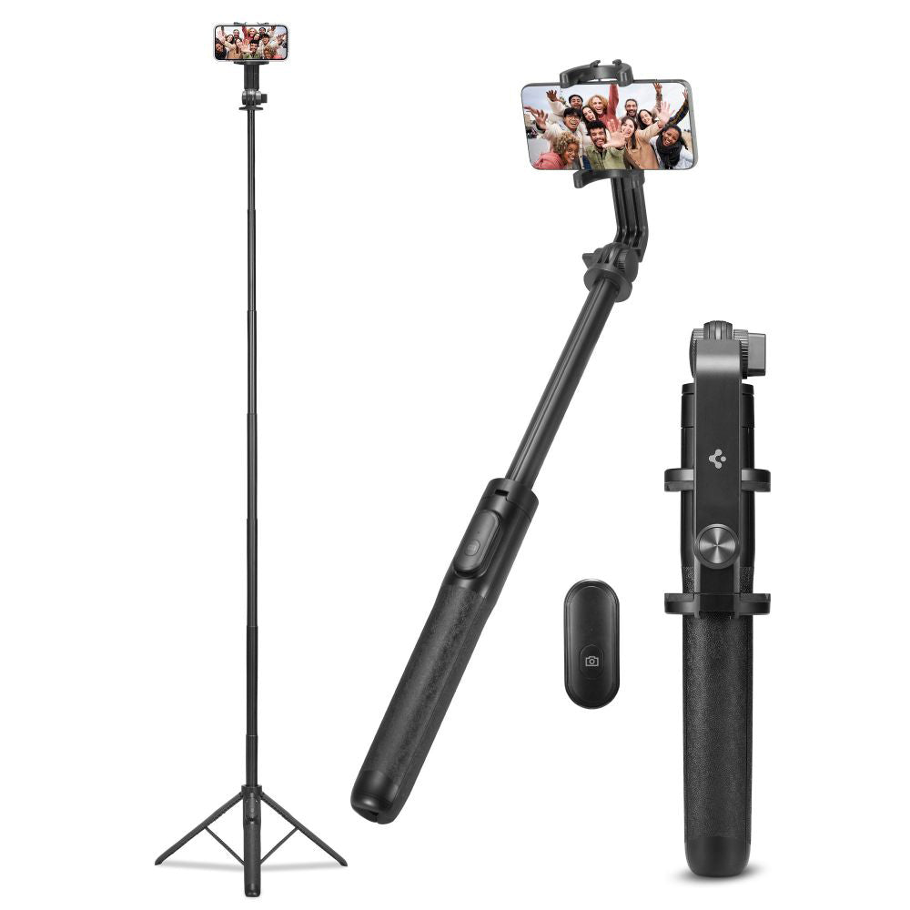 Spigen - Selfie Stick (S560W) - Stable, Bluetooth, 1/4 Screw, for Phone, GoPro - Black