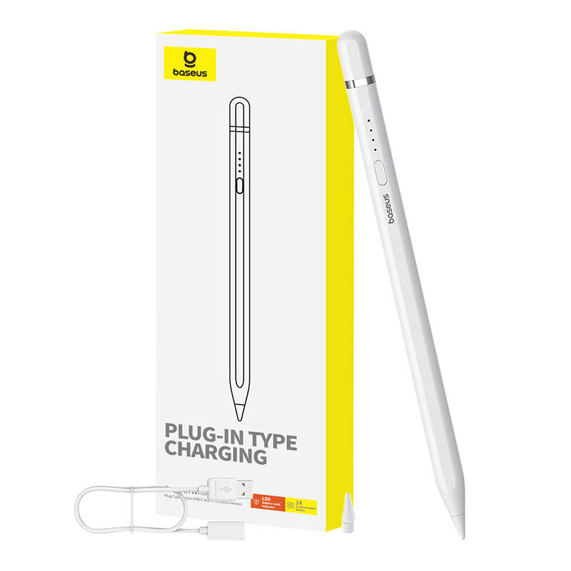 Baseus - Stylus Pen Smooth Writing Series (P80015806211-00) - Active, Wireless Charging, USB-C, for iPad - White