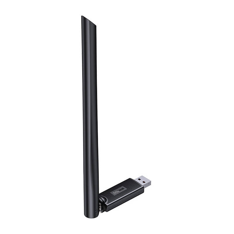 Baseus - Adapter Wi-Fi with Antenna FastJoy (B01317600111-00) - USB 2.0, 150Mbps, Windows/Linux - Black