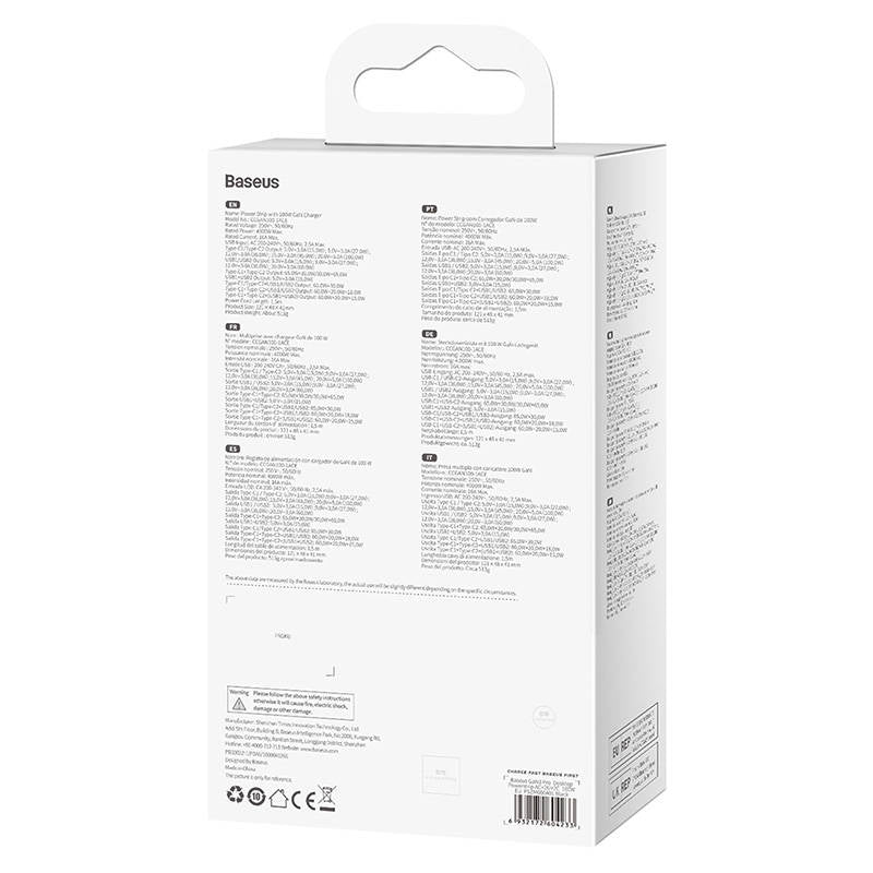 Baseus - Wall Charger/Powerstrip (PSZM000401) - GaN3 Pro, 2xUSB,  2xUSB-C, AC, 100W - Black