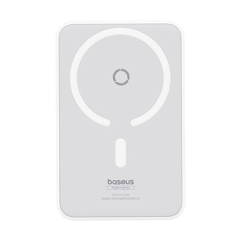 Baseus - Power Bank MagPro Magnetic PPCXZ05 (P10064101223-00) - USB-C, 5000mAh, 20W, MagSafe, Cable Type-C, 3A, 30cm - White